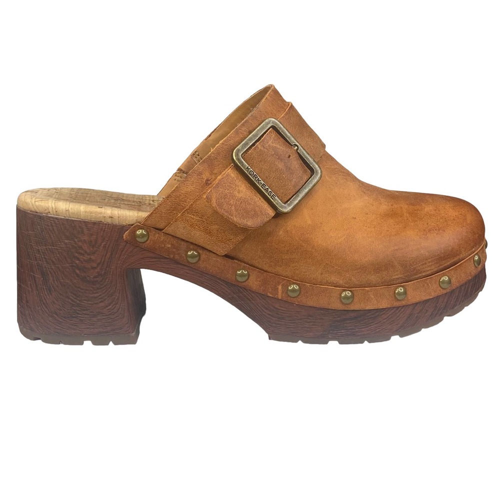 Kork-Ease Women’s Tania Brown Leathr Buckle Clog Size US 8
